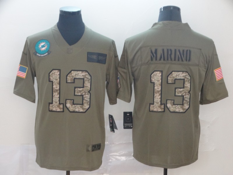 Men's Miami Dolphins Dan Marino #13 Brown Jersey
